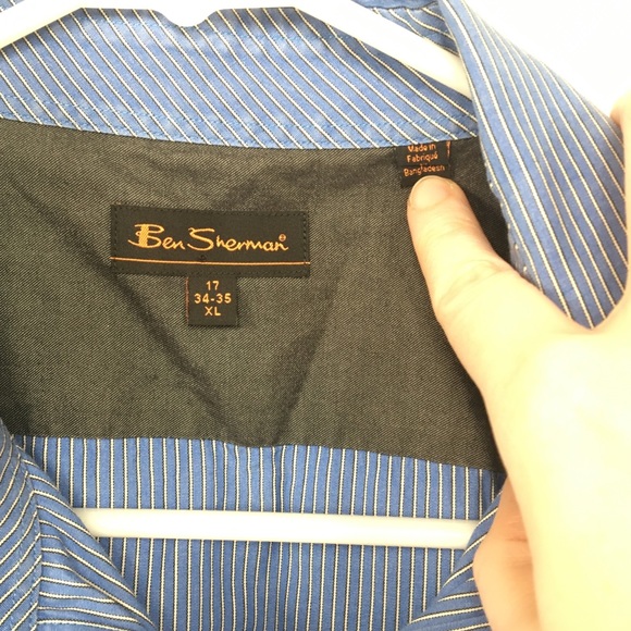 Ben Sherman long sleeve button up blue shirt XL - Picture 4 of 8